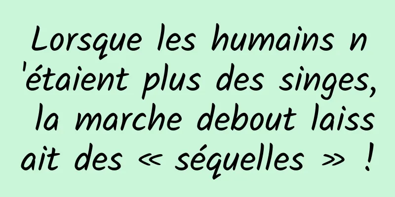 Lorsque les humains n'étaient plus des singes, la marche debout laissait des « séquelles » !