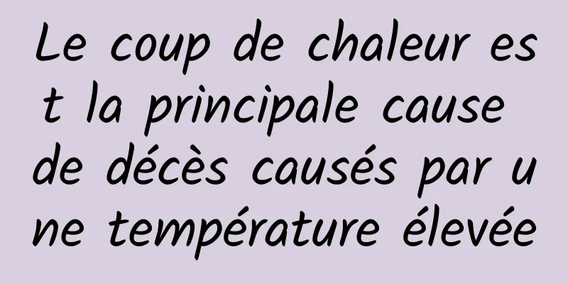 Le coup de chaleur est la principale cause de décès causés par une température élevée
