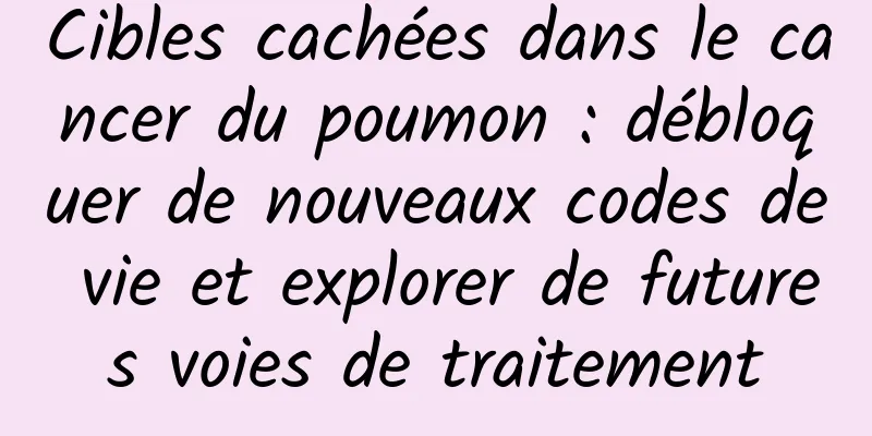 Cibles cachées dans le cancer du poumon : débloquer de nouveaux codes de vie et explorer de futures voies de traitement