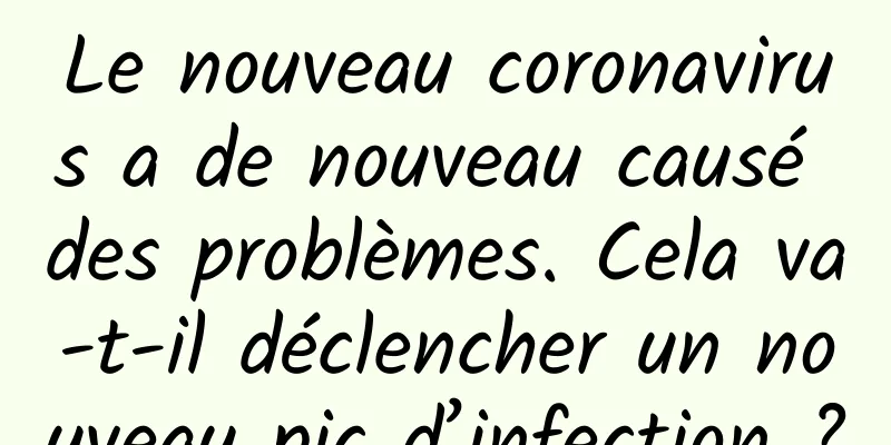 Le nouveau coronavirus a de nouveau causé des problèmes. Cela va-t-il déclencher un nouveau pic d’infection ?