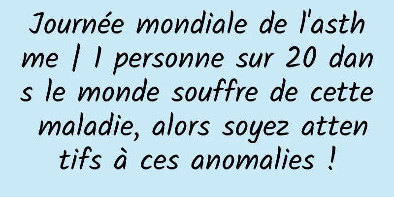 Journée mondiale de l'asthme | 1 personne sur 20 dans le monde souffre de cette maladie, alors soyez attentifs à ces anomalies !
