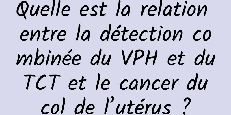 Quelle est la relation entre la détection combinée du VPH et du TCT et le cancer du col de l’utérus ?