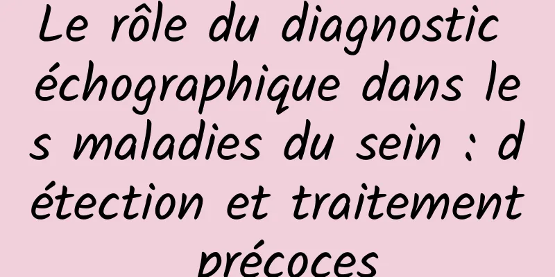 Le rôle du diagnostic échographique dans les maladies du sein : détection et traitement précoces