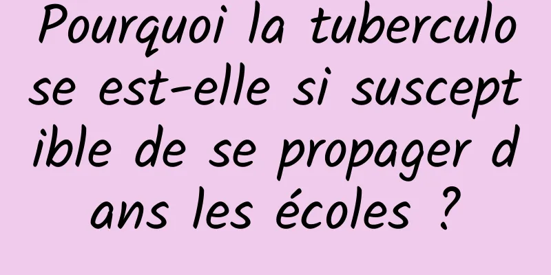 Pourquoi la tuberculose est-elle si susceptible de se propager dans les écoles ?