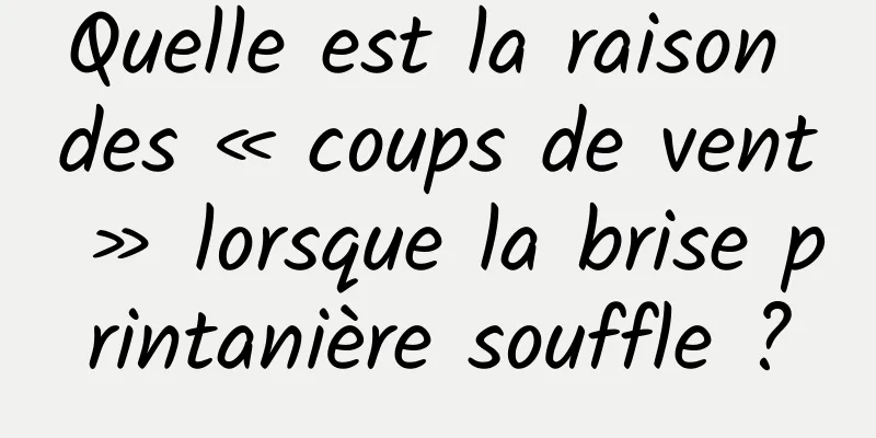 Quelle est la raison des « coups de vent » lorsque la brise printanière souffle ?