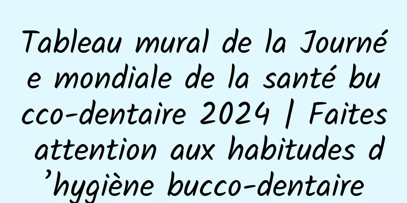 Tableau mural de la Journée mondiale de la santé bucco-dentaire 2024 | Faites attention aux habitudes d’hygiène bucco-dentaire
