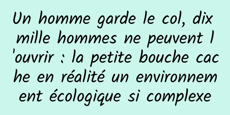 Un homme garde le col, dix mille hommes ne peuvent l'ouvrir : la petite bouche cache en réalité un environnement écologique si complexe