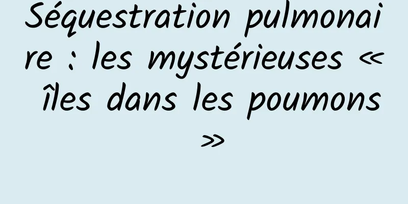 Séquestration pulmonaire : les mystérieuses « îles dans les poumons »