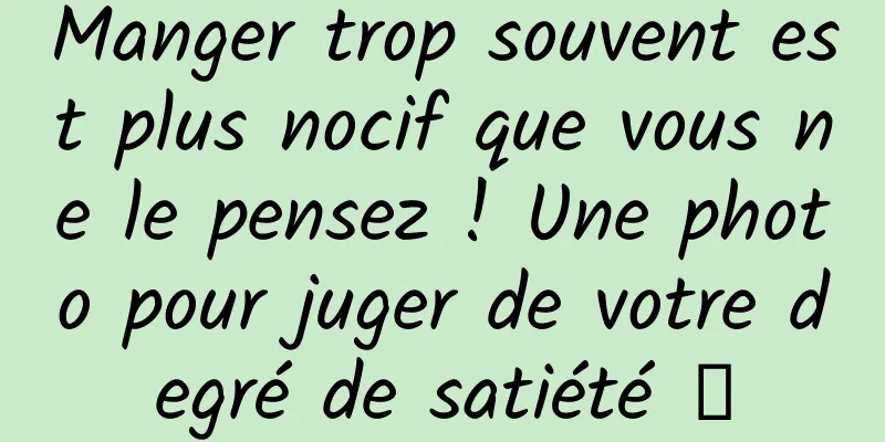 Manger trop souvent est plus nocif que vous ne le pensez ! Une photo pour juger de votre degré de satiété →