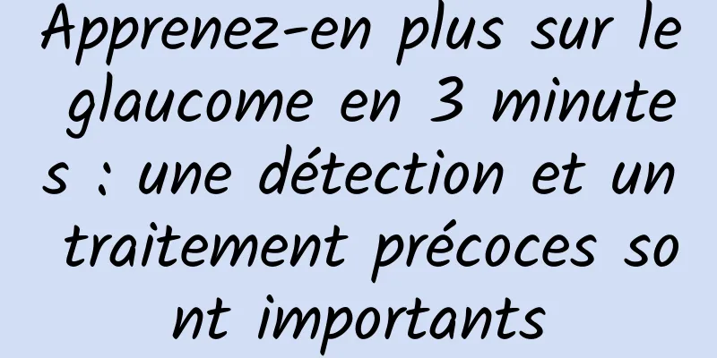Apprenez-en plus sur le glaucome en 3 minutes : une détection et un traitement précoces sont importants