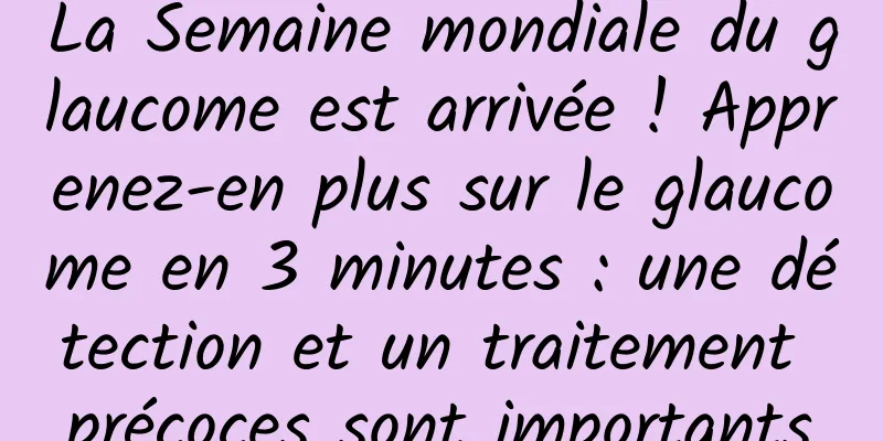 La Semaine mondiale du glaucome est arrivée ! Apprenez-en plus sur le glaucome en 3 minutes : une détection et un traitement précoces sont importants