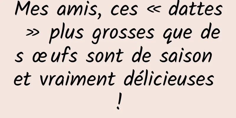 Mes amis, ces « dattes » plus grosses que des œufs sont de saison et vraiment délicieuses !