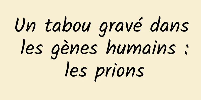 Un tabou gravé dans les gènes humains : les prions