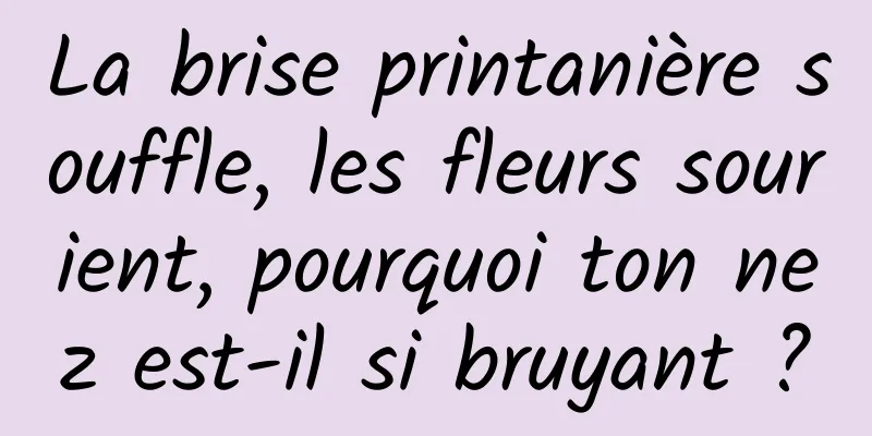 La brise printanière souffle, les fleurs sourient, pourquoi ton nez est-il si bruyant ?