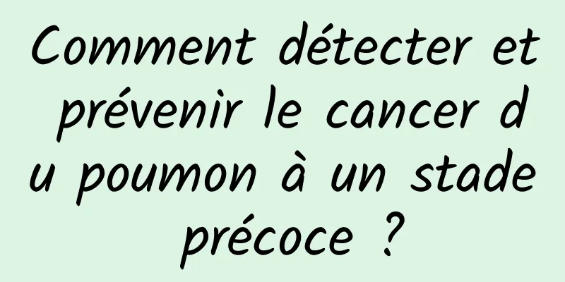 Comment détecter et prévenir le cancer du poumon à un stade précoce ?