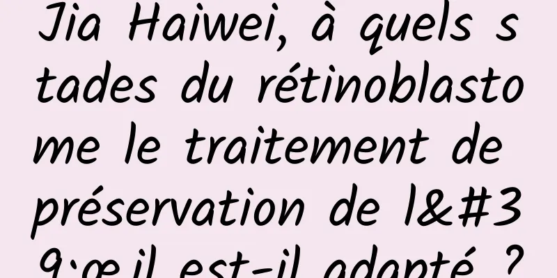 Jia Haiwei, à quels stades du rétinoblastome le traitement de préservation de l'œil est-il adapté ?