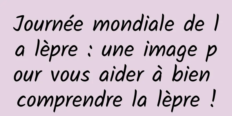 Journée mondiale de la lèpre : une image pour vous aider à bien comprendre la lèpre !