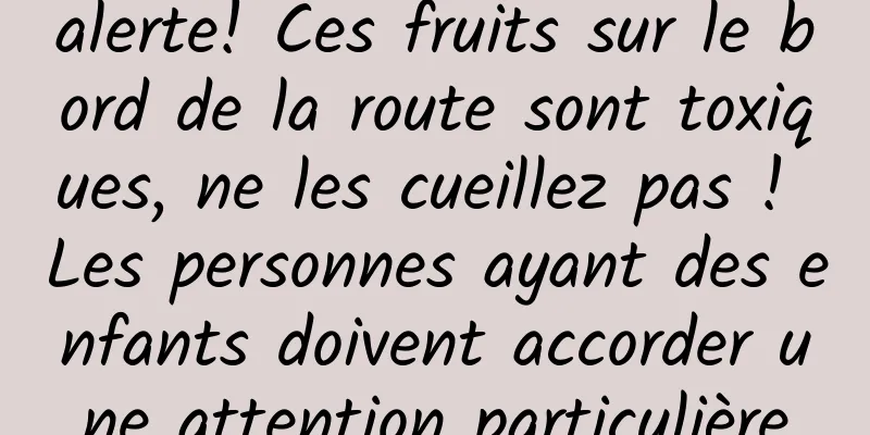 alerte! Ces fruits sur le bord de la route sont toxiques, ne les cueillez pas ! Les personnes ayant des enfants doivent accorder une attention particulière