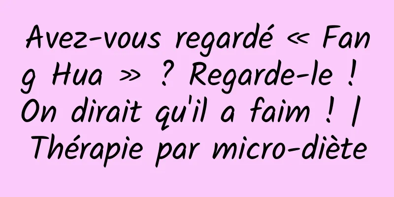 Avez-vous regardé « Fang Hua » ? Regarde-le ! On dirait qu'il a faim ! | Thérapie par micro-diète