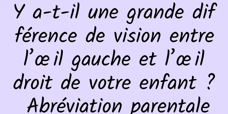 Y a-t-il une grande différence de vision entre l’œil gauche et l’œil droit de votre enfant ? Abréviation parentale