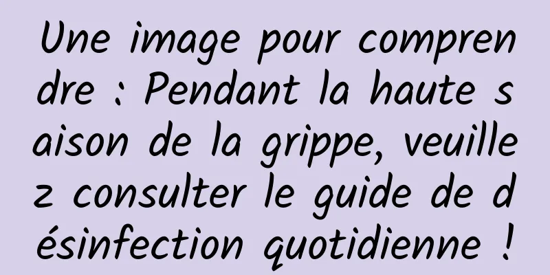 Une image pour comprendre : Pendant la haute saison de la grippe, veuillez consulter le guide de désinfection quotidienne !