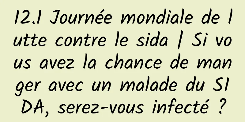 12.1 Journée mondiale de lutte contre le sida | Si vous avez la chance de manger avec un malade du SIDA, serez-vous infecté ?