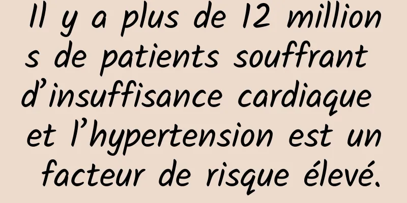 Il y a plus de 12 millions de patients souffrant d’insuffisance cardiaque et l’hypertension est un facteur de risque élevé.