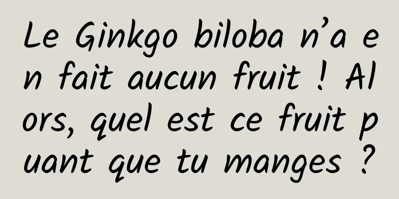 Le Ginkgo biloba n’a en fait aucun fruit ! Alors, quel est ce fruit puant que tu manges ?