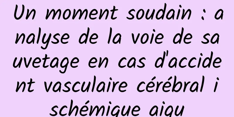 Un moment soudain : analyse de la voie de sauvetage en cas d'accident vasculaire cérébral ischémique aigu