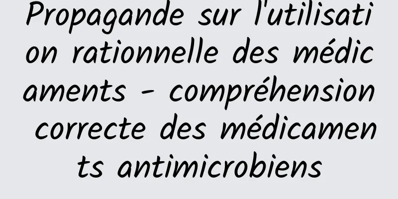 Propagande sur l'utilisation rationnelle des médicaments - compréhension correcte des médicaments antimicrobiens