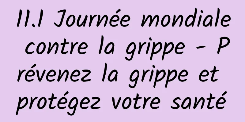 11.1 Journée mondiale contre la grippe - Prévenez la grippe et protégez votre santé