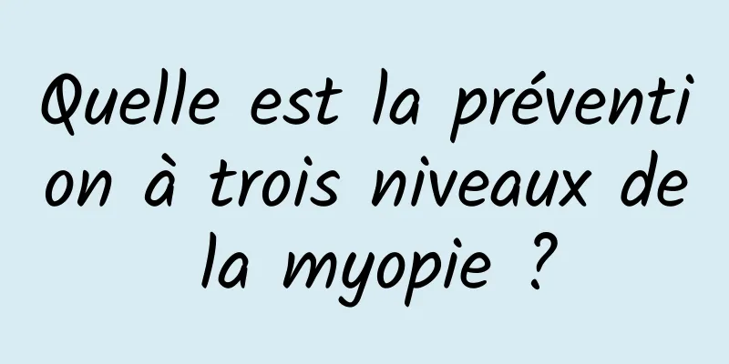 Quelle est la prévention à trois niveaux de la myopie ?