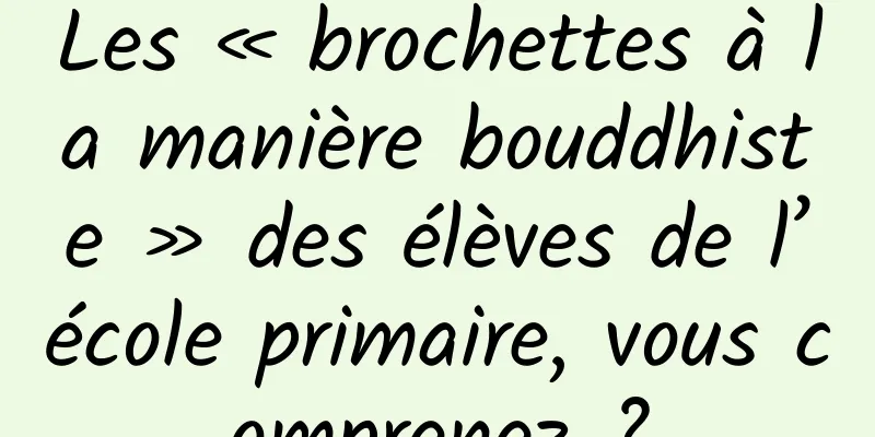 Les « brochettes à la manière bouddhiste » des élèves de l’école primaire, vous comprenez ?