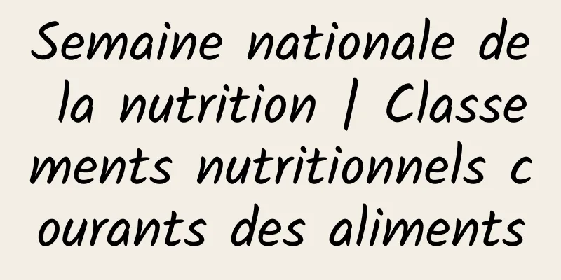 Semaine nationale de la nutrition | Classements nutritionnels courants des aliments