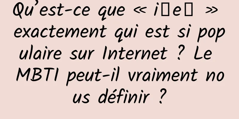 Qu’est-ce que « i人e人 » exactement qui est si populaire sur Internet ? Le MBTI peut-il vraiment nous définir ?