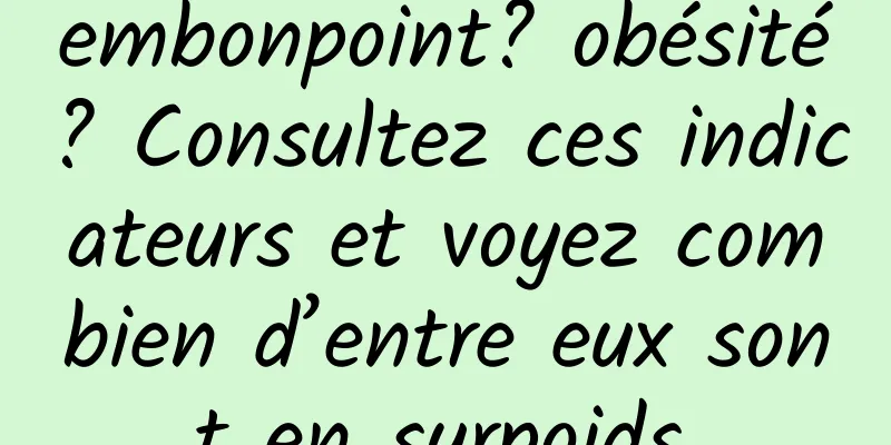 embonpoint? obésité? Consultez ces indicateurs et voyez combien d’entre eux sont en surpoids.