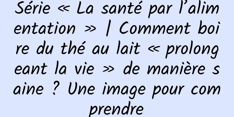 Série « La santé par l’alimentation » | Comment boire du thé au lait « prolongeant la vie » de manière saine ? Une image pour comprendre
