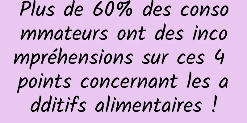 Plus de 60% des consommateurs ont des incompréhensions sur ces 4 points concernant les additifs alimentaires !