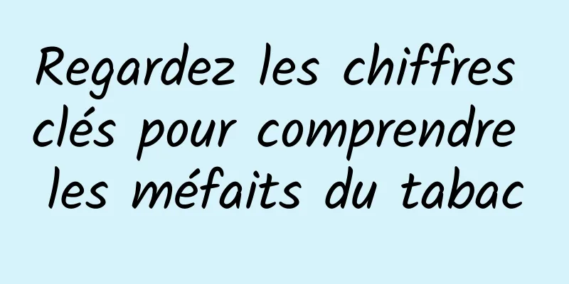 Regardez les chiffres clés pour comprendre les méfaits du tabac