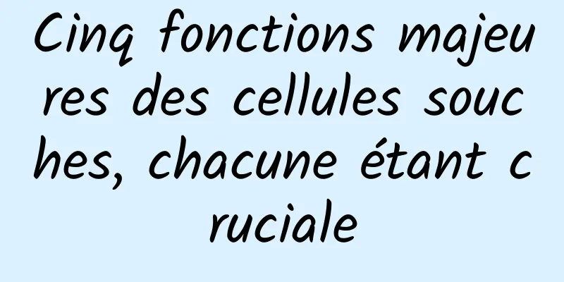Cinq fonctions majeures des cellules souches, chacune étant cruciale