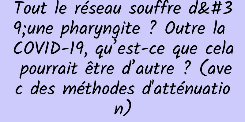 Tout le réseau souffre d'une pharyngite ? Outre la COVID-19, qu’est-ce que cela pourrait être d’autre ? (avec des méthodes d'atténuation)