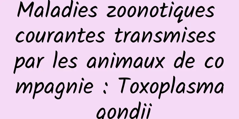 Maladies zoonotiques courantes transmises par les animaux de compagnie : Toxoplasma gondii