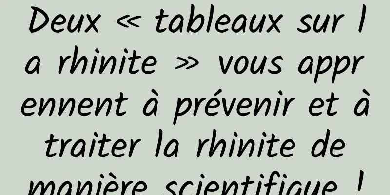 Deux « tableaux sur la rhinite » vous apprennent à prévenir et à traiter la rhinite de manière scientifique !