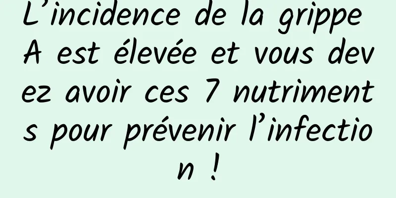 L’incidence de la grippe A est élevée et vous devez avoir ces 7 nutriments pour prévenir l’infection !