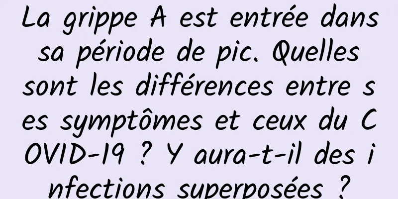 La grippe A est entrée dans sa période de pic. Quelles sont les différences entre ses symptômes et ceux du COVID-19 ? Y aura-t-il des infections superposées ?
