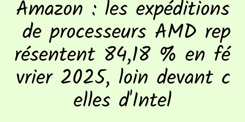Amazon : les expéditions de processeurs AMD représentent 84,18 % en février 2025, loin devant celles d'Intel