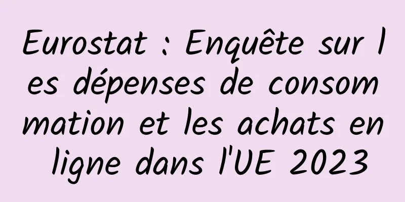 Eurostat : Enquête sur les dépenses de consommation et les achats en ligne dans l'UE 2023