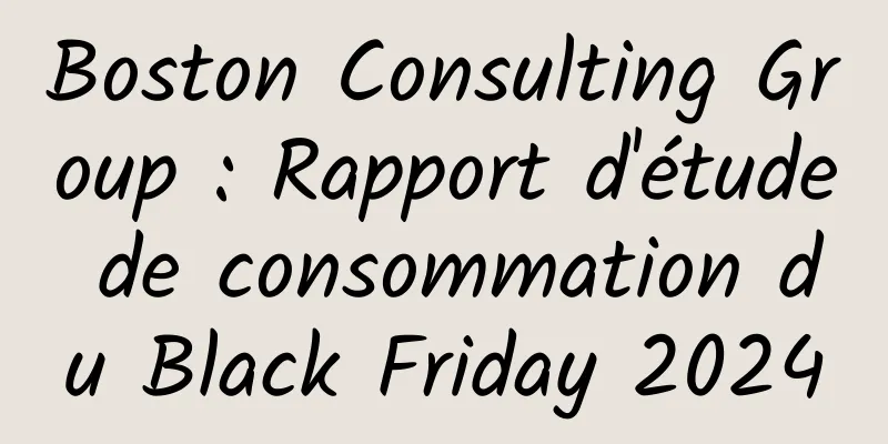 Boston Consulting Group : Rapport d'étude de consommation du Black Friday 2024