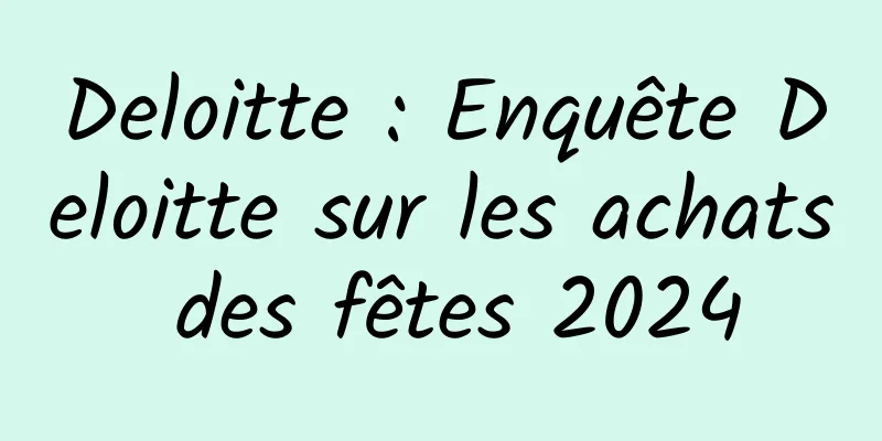 Deloitte : Enquête Deloitte sur les achats des fêtes 2024