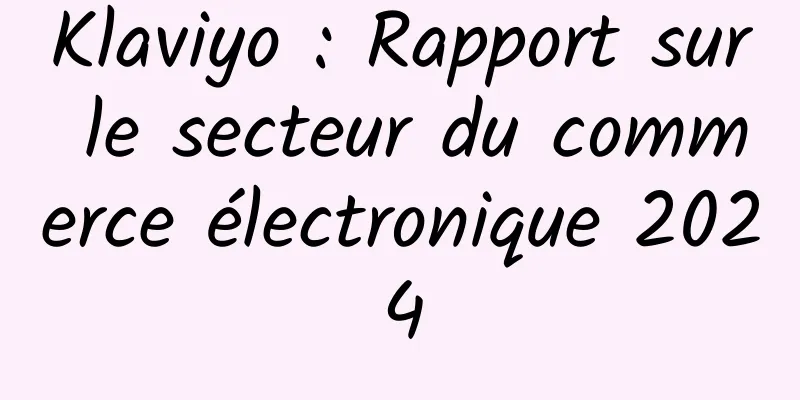 Klaviyo : Rapport sur le secteur du commerce électronique 2024